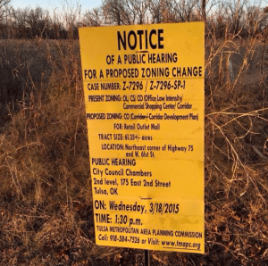 Notice of Proposed Zoning Change
